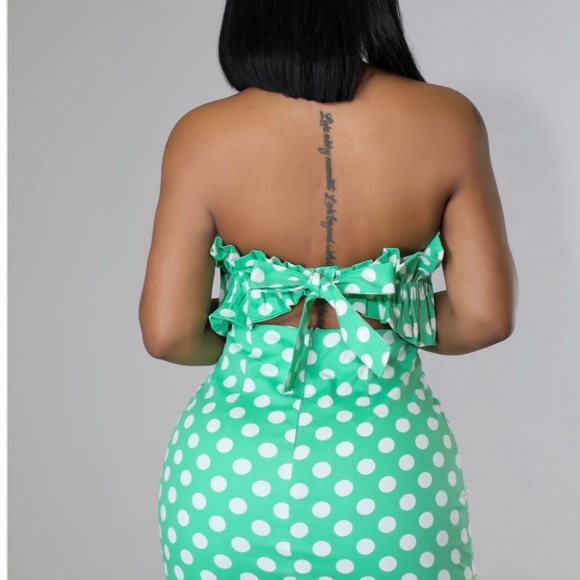 Women’s Mint Polkadot dress - Picture 2 of 4